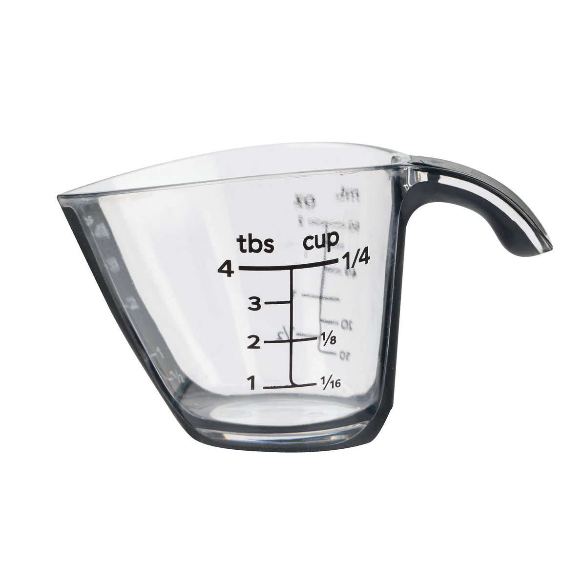Mainstays 1/4C Plastic Mini Measuring Cup, Black/Transparent
